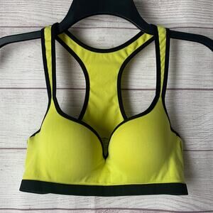 Retro Urbanology Yellow and Black Sports Bra Underwire Racerback Size 36/38 B/C